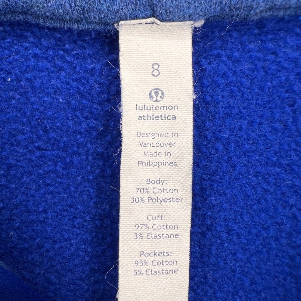 Lululemon Scuba Hoodie Full Zip Women 8 Blue Cotton Blend Athleisure Cozy Active - Picture 7 of 11